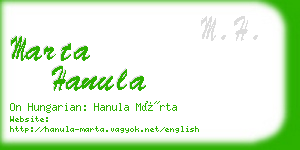 marta hanula business card